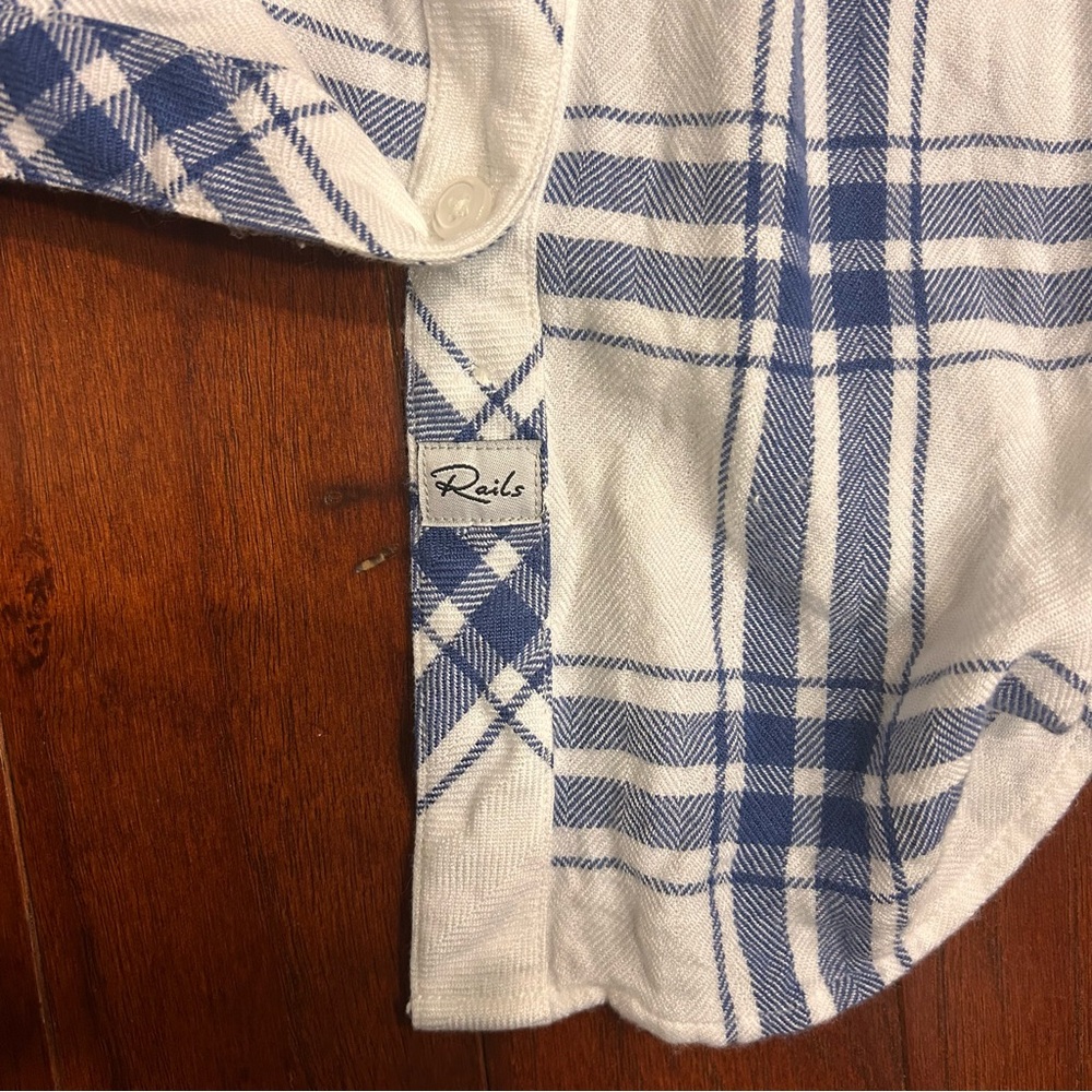 $188 Rails Hunter Shirt White Sapphire plaid shirt size large - Picture 10 of 10